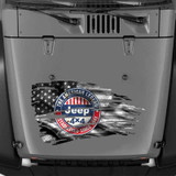 Subdued American Tattered Jeep Flag Decal Set