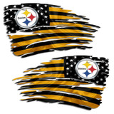 Pittsburgh Steelers Sticker Tattered Flag Decal Set