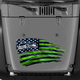 Seattle Seahawks Tattered American Flag Decal Set