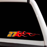 Custom Number Racing Flame Decal