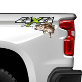 Chevy Silverado GMC Sierra Walleye Fishing 4x4 Decal Set