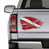 Tattered Scuba Diving Dive Flag Decal Set
