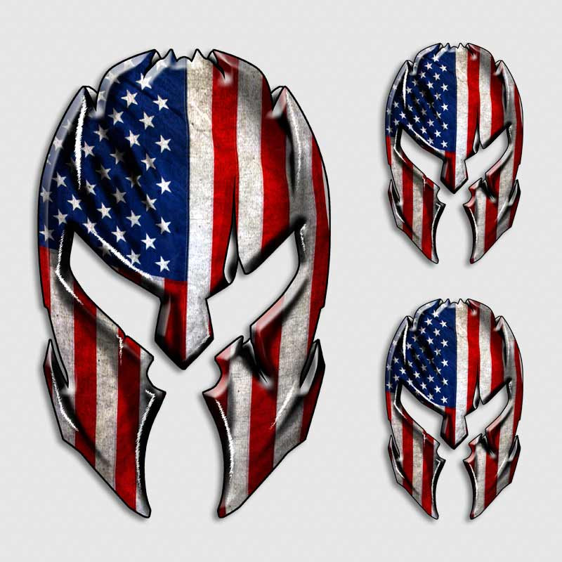 Molon Labe Helmet With American Flag Vinyl Decal – 3M – For Car, Truck, Window, Laptop