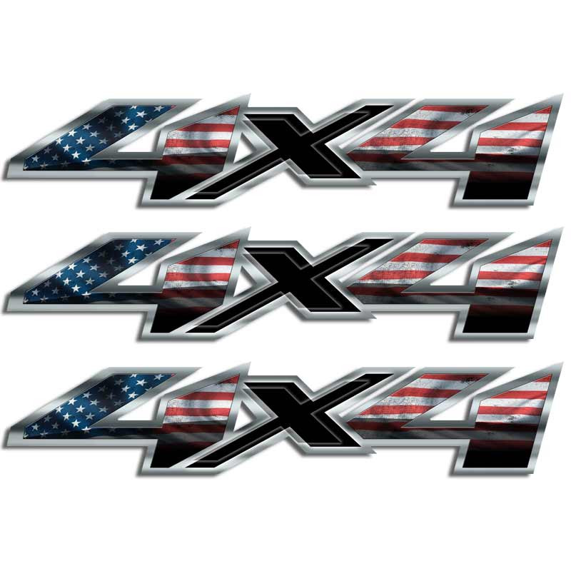 Gloss Black 4x4 Truck Bed Decal Set For Chevy Silverado, Colorado, S-10 (Made In USA)
