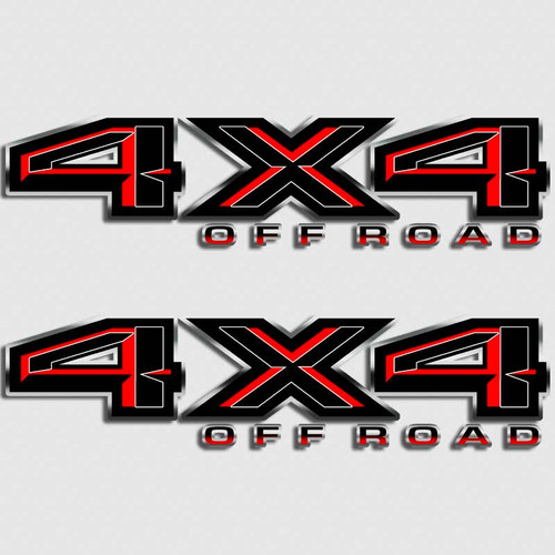 4x4 Ford F-150 Black Red Truck Decals