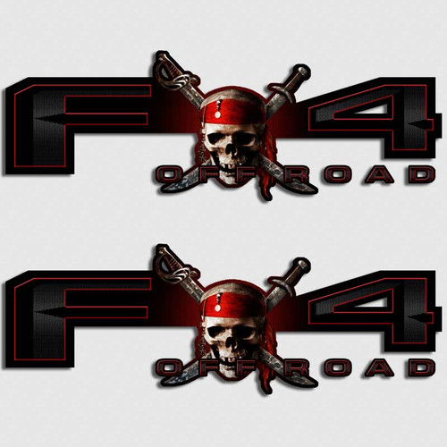 FX4 Pirate Skull Jolly Roger Ford Truck Decal Set