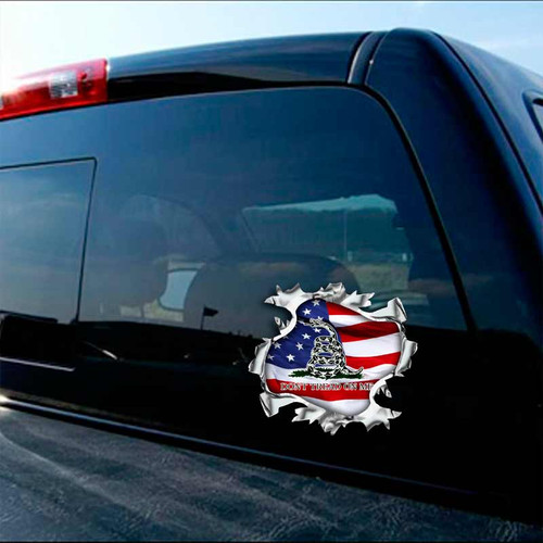 Gadsden Flag American Ripped Metal Decal Gadsden Flag American Ripped Metal Decal