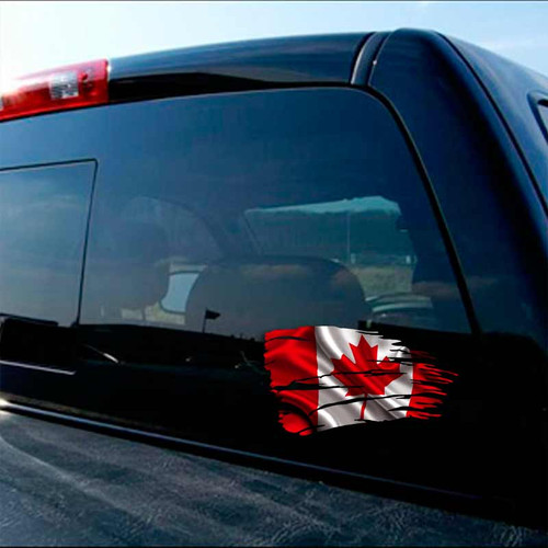 Canadian Distressed Flag Decal Set