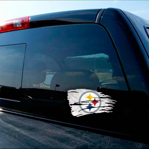 Distressed Pittsburgh Steelers Flag Decal Set