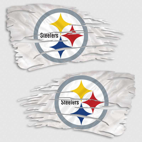 Distressed Pittsburgh Steelers Flag Decal Set