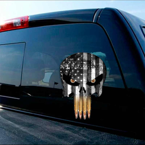 Subdued Flag Punisher Skull Bullet Teeth Decal Subdued Flag Punisher Skull Bullet Teeth Decal