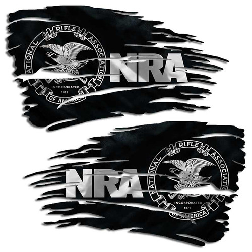 NRA Distressed Flag Rifle Association Gun Decal Set