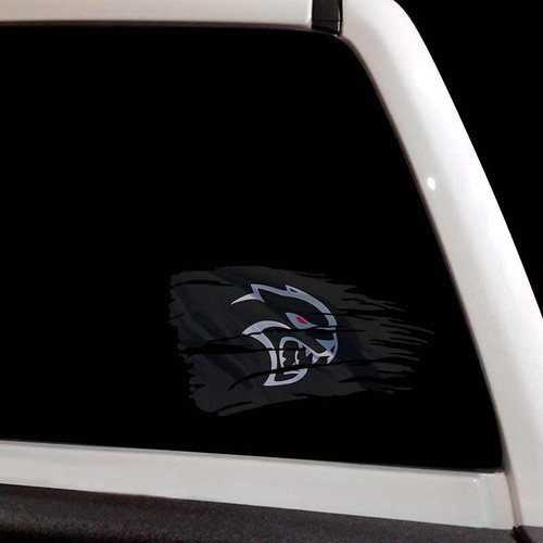 HELLCAT Redeye Flag Tattered Distressed Dodge Decal Set HELLCAT Redeye Flag Tattered Distressed Dodge Decal Set