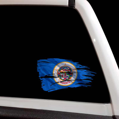 Minnesota State Flag Tattered Distressed Decal Set Minnesota State Flag Tattered Distressed Decal Set
