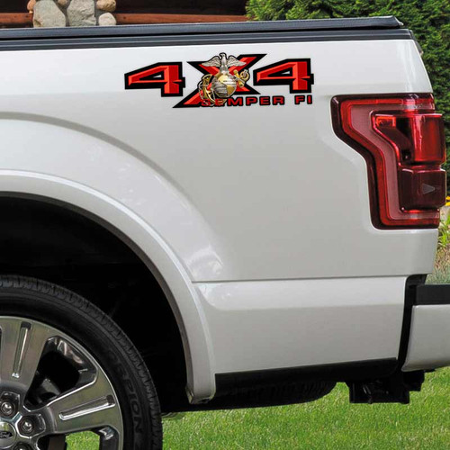 4x4 USMC Marine Corps Semper Fi Truck Decal Set 4x4 USMC Marine Corps Semper Fi Truck Decal Set