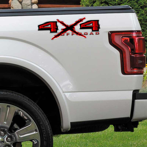 Ripped Red 4x4 Ford F-150 Truck Decal Set Ripped Red 4x4 Ford F-150 Truck Decal Set