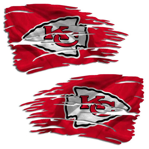 Kansas City Chiefs Sticker Distressed Flag Decal Set