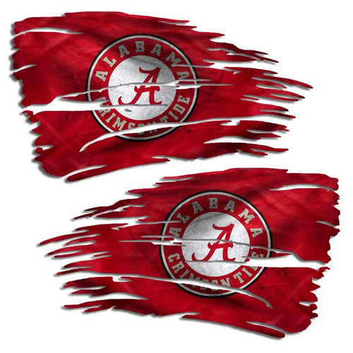 Alabama Tattered Flag Decal Set