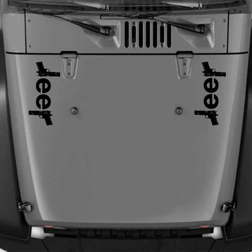 Jeep Pistol 4x4 Gun Window Hood Fender Decal