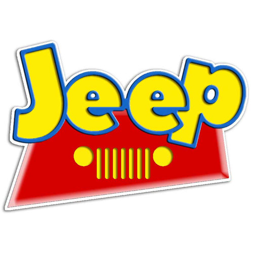 Toy Story Jeep Cartoon 4x4 Mudding Decal