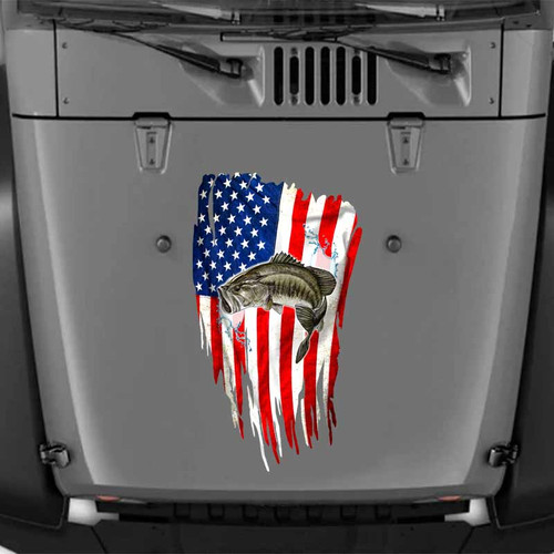 Bass Fishing Distressed American Largemouth Decal