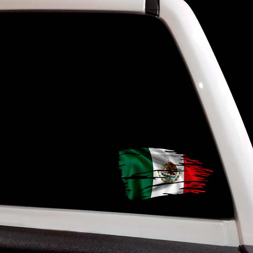 Mexico Tattered Flag Distressed Decal Set