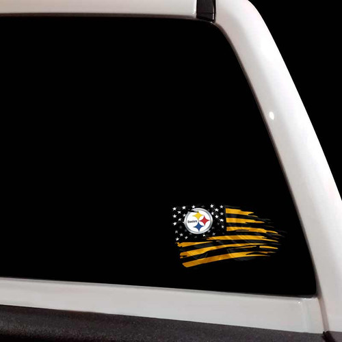 Pittsburgh Steelers Sticker Tattered Flag Decal Set