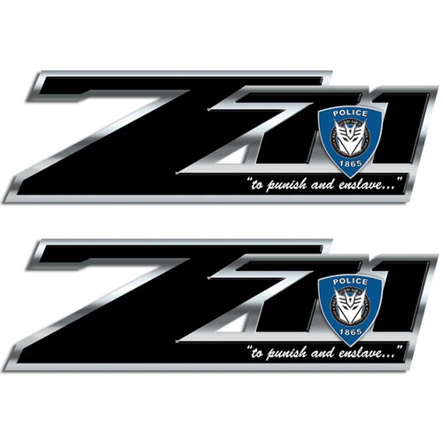 Z71 Decepticon Transformers Black Decal Set