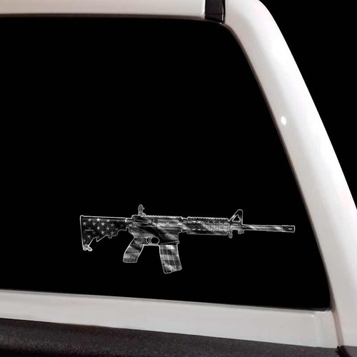 Sig M400 AR15 Assault Rifle Subdued Flag Gun Decal Sig M400 AR15 Assault Rifle Subdued Flag Gun Decal