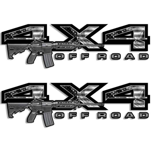 4x4 Gun Decals | Assault Rifle Truck Stickers
