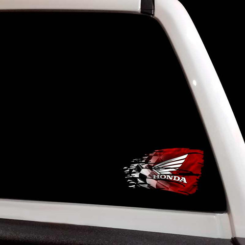 Honda Tattered Racing Flag Decal Set Honda Tattered Racing Flag Decal Set