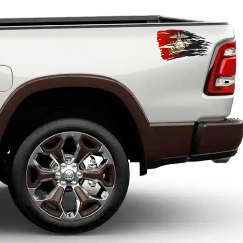 Marines Semper Fi Eagle EGA Distressed Flag Decal Set Marines Semper Fi Eagle EGA Distressed Flag Decal Set