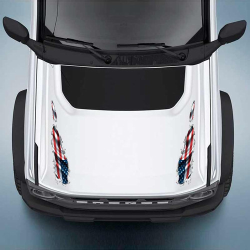 American Flag Slash Ripped Metal Decal Set American Flag Slash Ripped Metal Decal Set