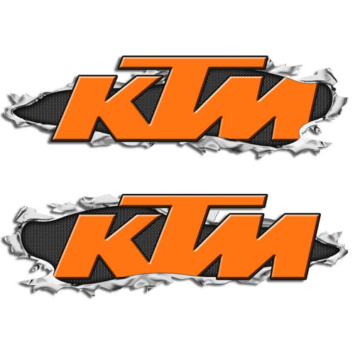 KTM Ripped Metal Motocross Racing Decal Set