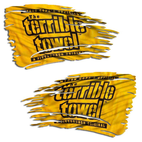 Pittsburgh Steelers Terrible Towel Tattered Flag Decal Set