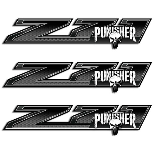 Punisher Z71 Black Fade Silverado Truck Decal Set