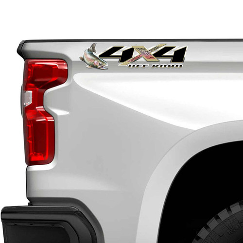 4x4 Rainbow Trout Fishing Silverado Decal Set 4x4 Rainbow Trout Fishing Silverado Decal Set