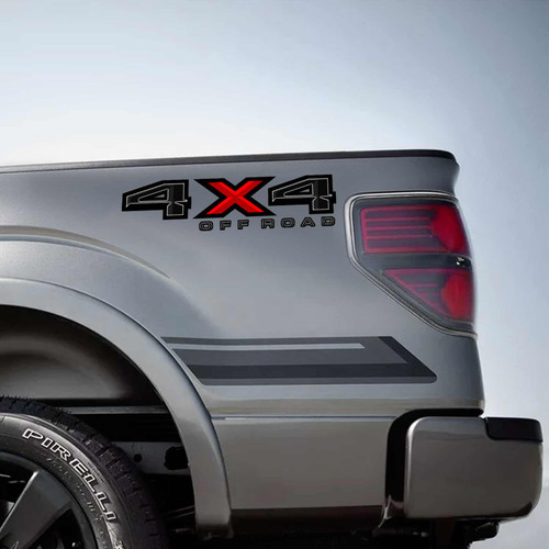 4X4 Vinyl Truck Carbon Fiber Red Decal Set for Ford 4X4 Vinyl Truck Carbon Fiber Red Decal Set for Ford