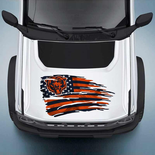 Chicago Bears Tattered American Flag Decal Set Chicago Bears Tattered American Flag Decal Set