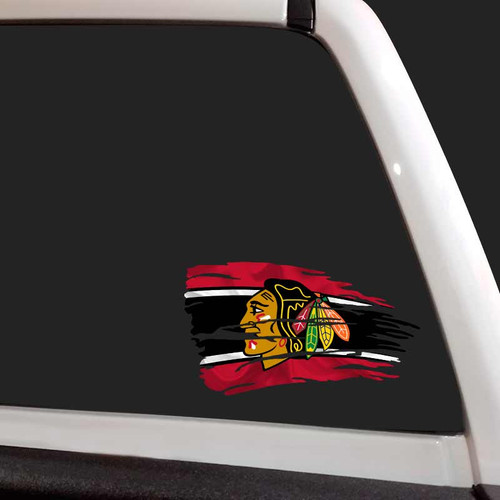 Chicago Blackhawks Hockey Flag Decal Set