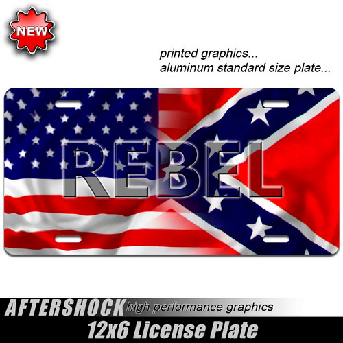 Rebel American Flag Plate