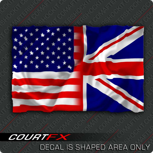 American/British Flag Sticker
