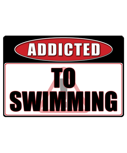 Swimming - Addicted Warning Sticker