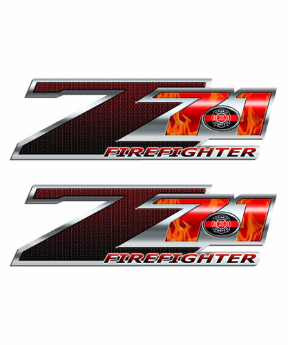 Firefighter Flames Silverado Z71 Truck Decal Set