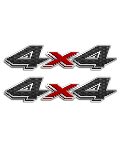 4x4 Carbon Fiber Red Stickers