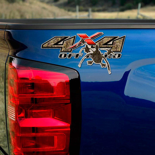 Chevy Silverado 4x4 Camouflage Duck Hunting Decal Set