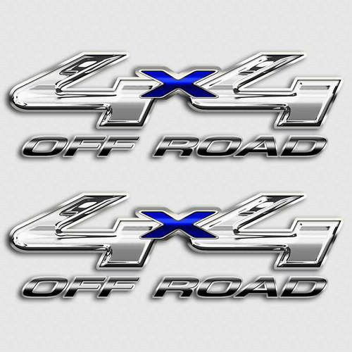 F-250 4x4 Chrome Style Off Road Blue Truck Decals