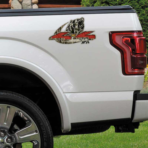 4x4 Grizzly Bear Camouflage Decal Set