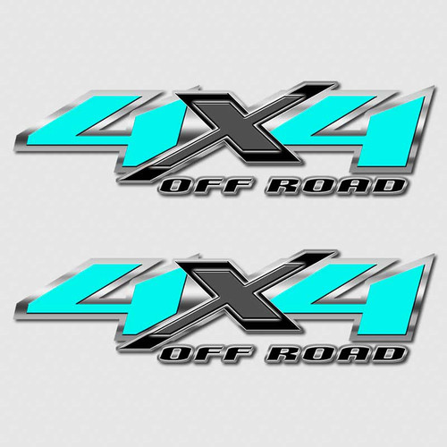 4x4 Aqua Gray Chevy Truck Decals