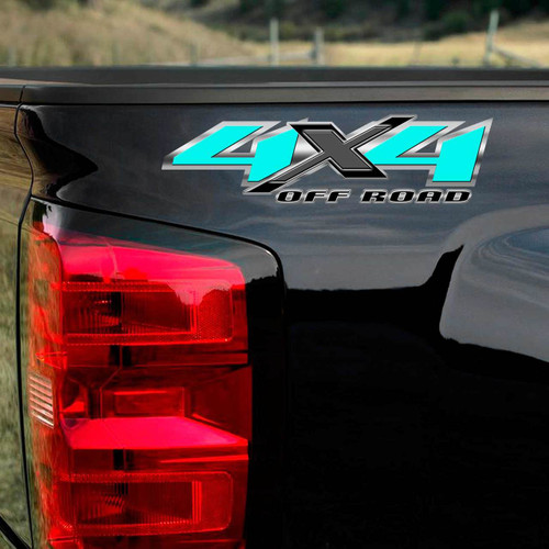 4x4 Aqua Gray Chevy Truck Decals 4x4 Aqua Gray Chevy Truck Decals